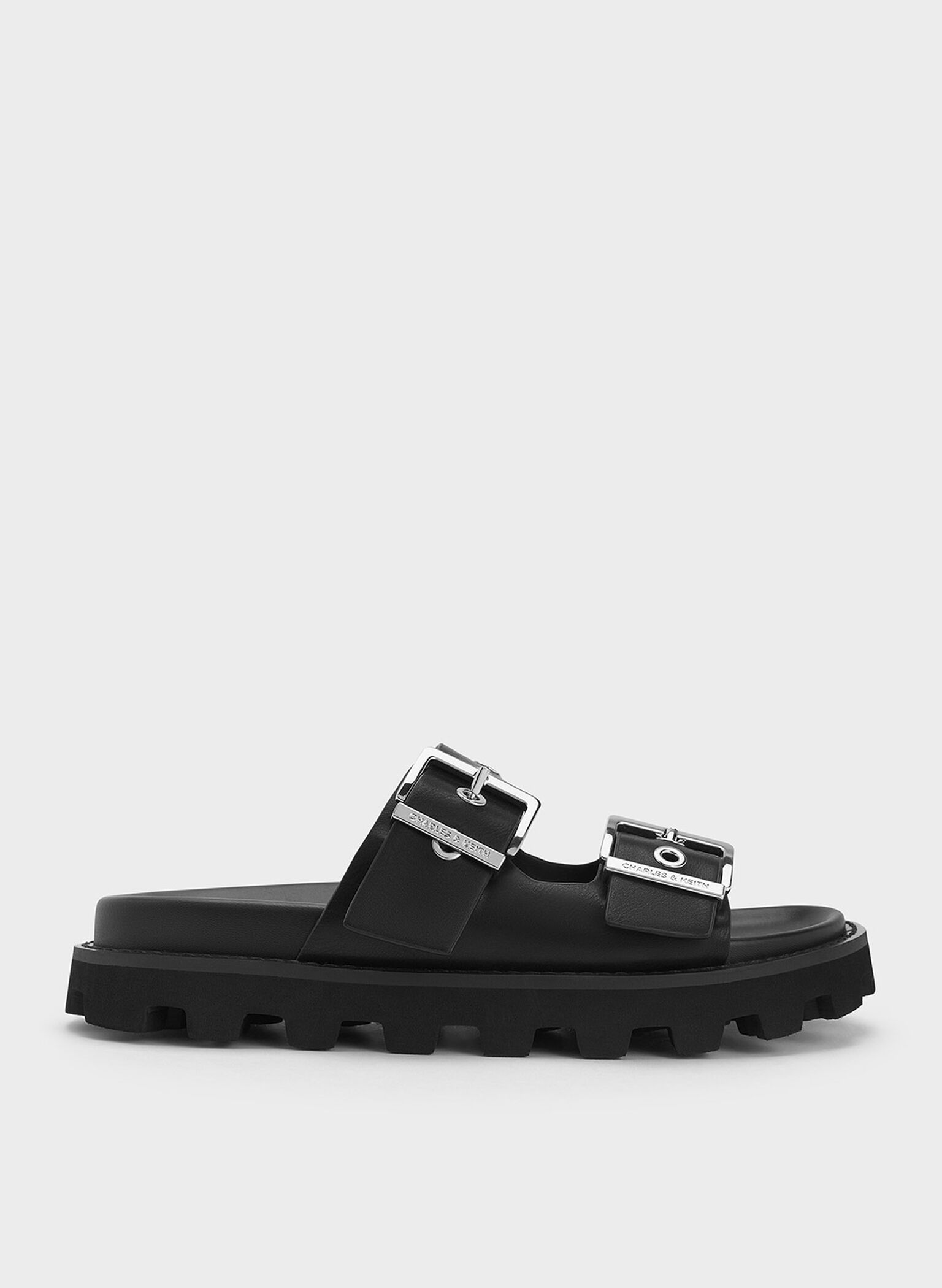 Trill Grommet Double-Strap Sandals, Black, hi-res