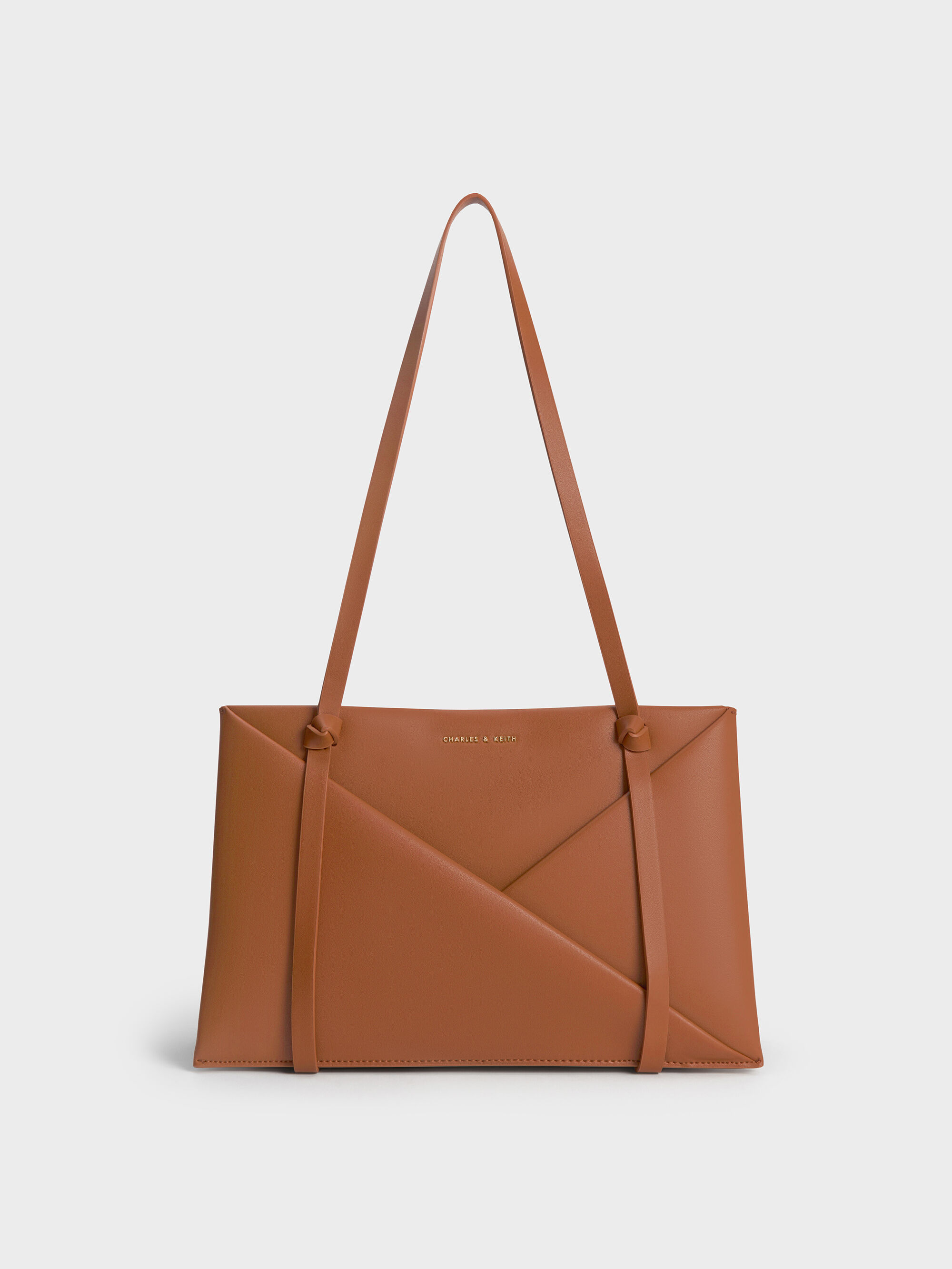 Tan Midori Geometric Tote Bag - Tan - Bags - CHARLES & KEITH US