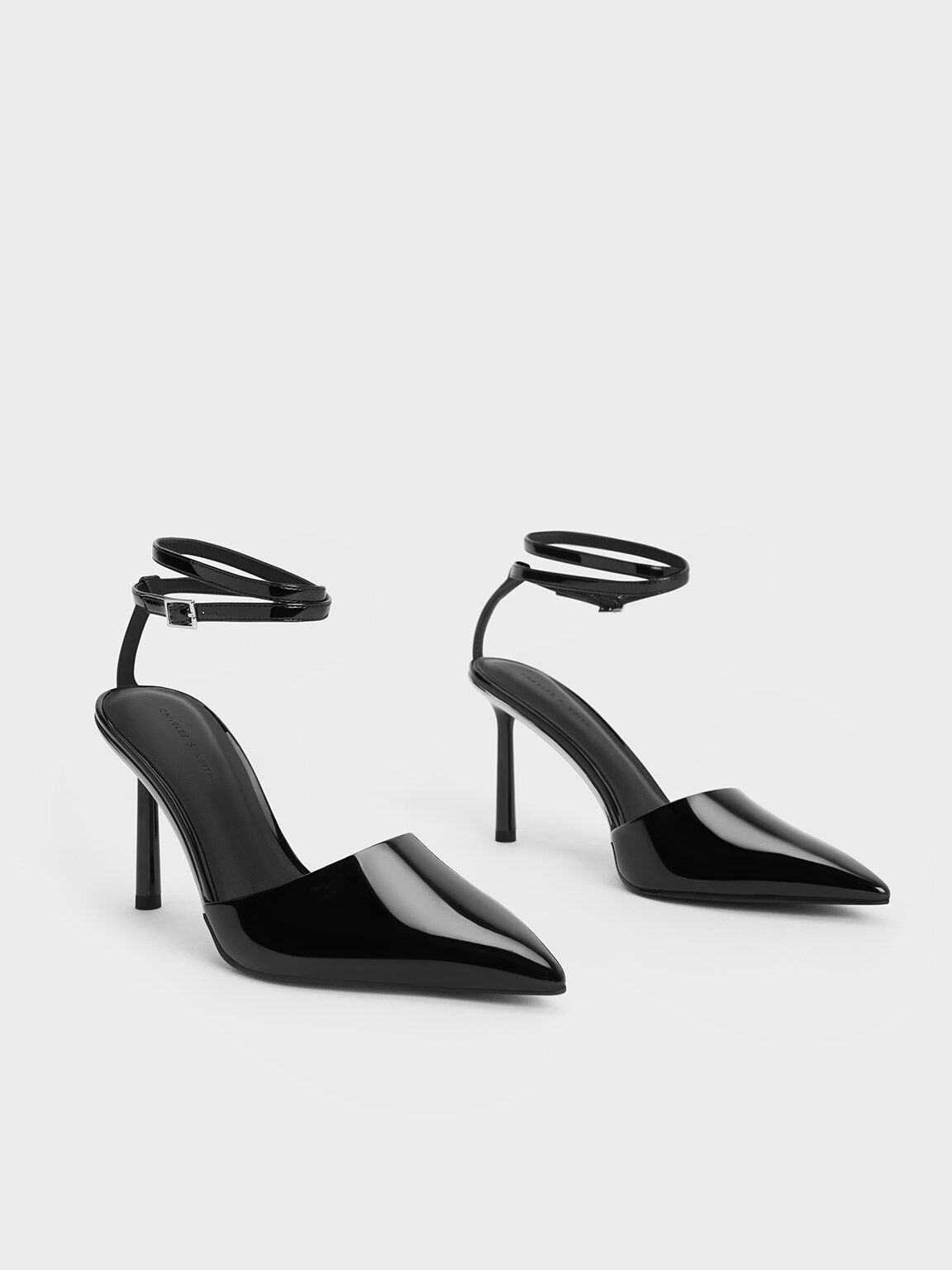 Wide Width Patent Pointed Toe Strappy Heel | boohoo