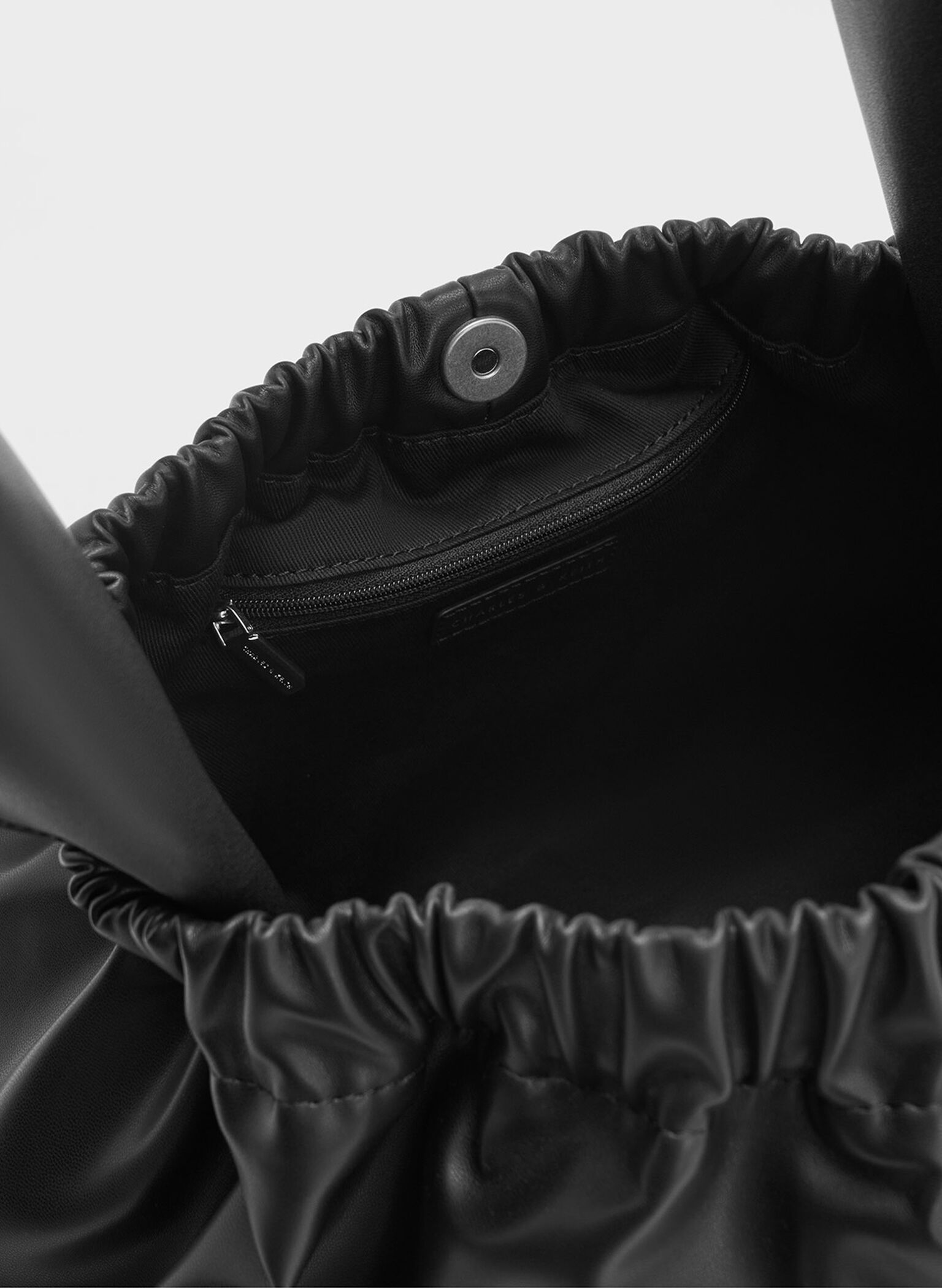 Large Ally Ruched Slouchy Bag, Noir, hi-res