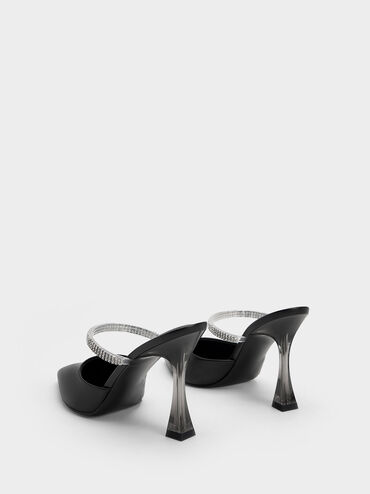 Gem Strap Mules, Black, hi-res