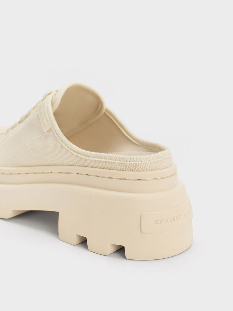 Canvas Backless Sneakers, Chalk, hi-res