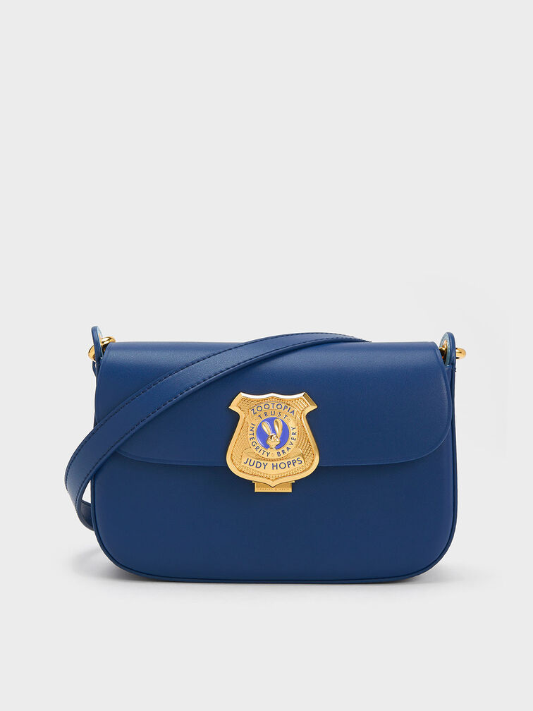 Judy Hopps Metallic Accent Shoulder Bag, Navy, hi-res
