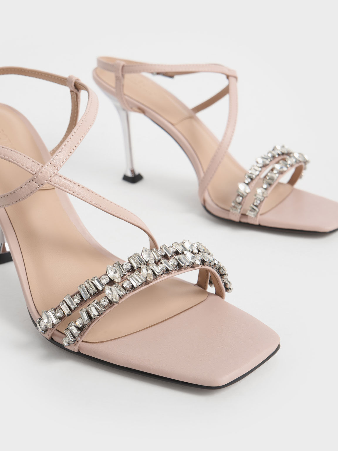Embellished hot sale heeled sandals