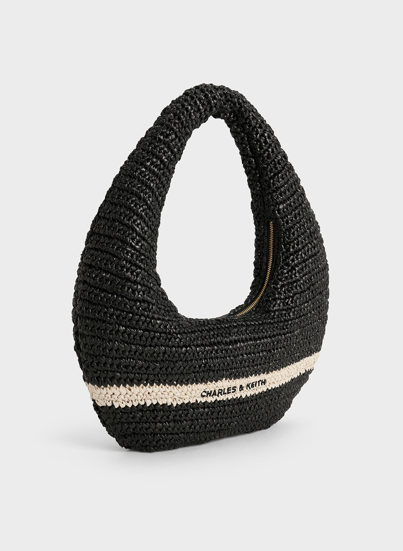 Allegra Knitted Slouchy Hobo Bag, Black, hi-res