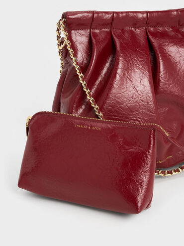 Bolso Hobo Duo De Doble Cadena, Burgundy, hi-res