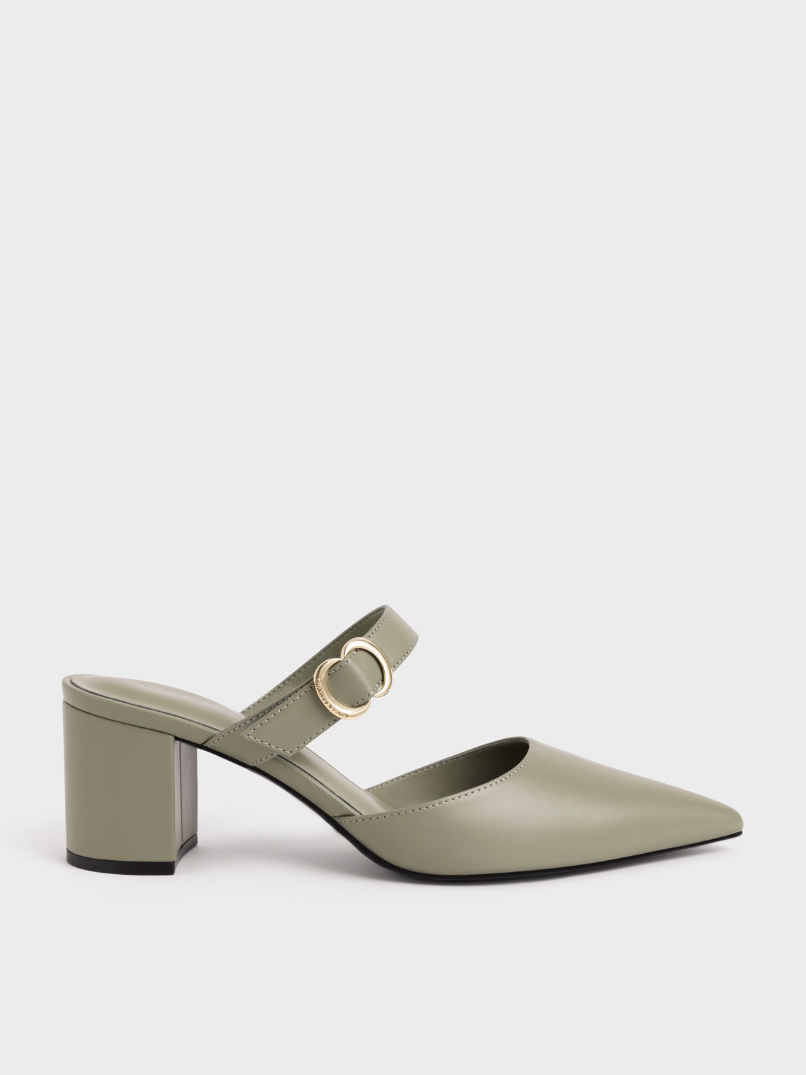 Metallic Accent Mule Pumps, Sage Green, hi-res
