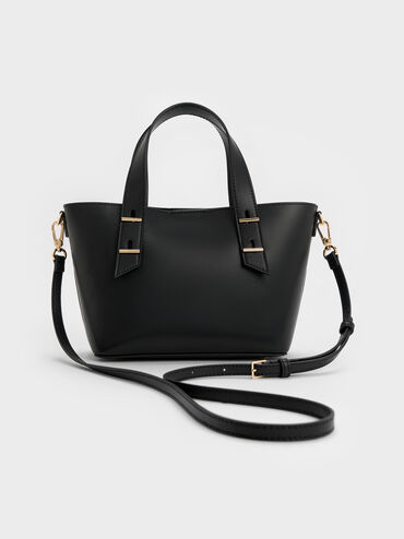 Mini Shania Double-Handle Tote Bag, Black, hi-res