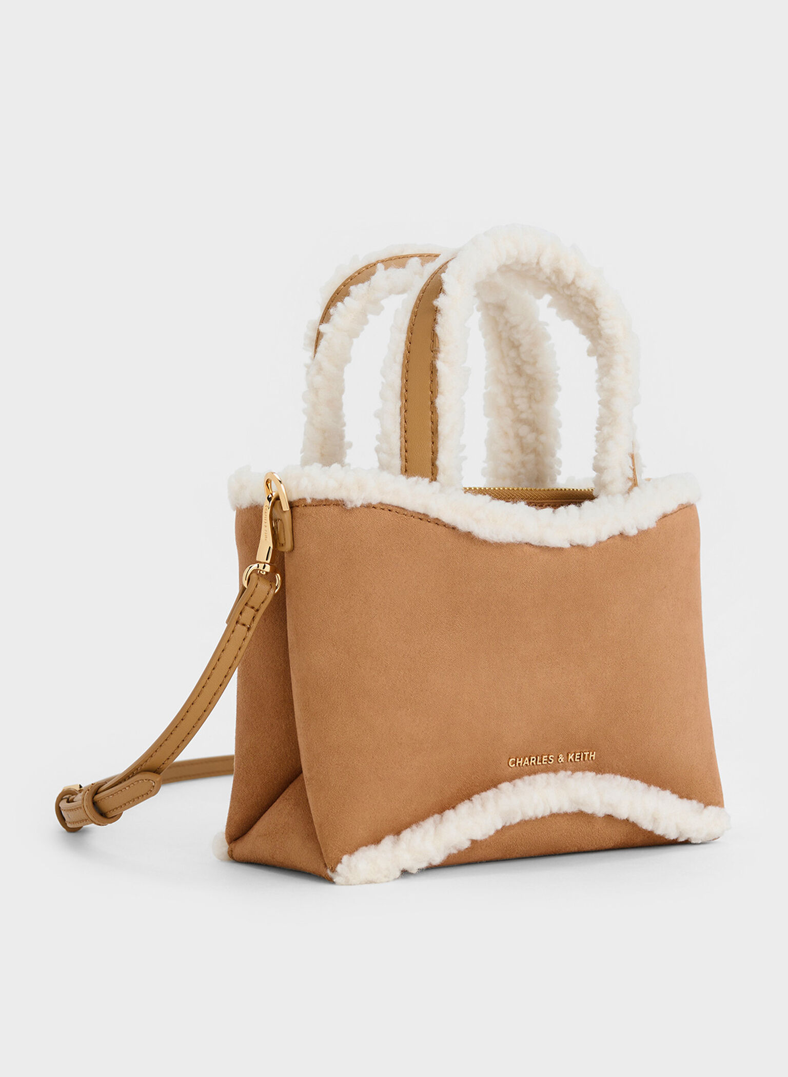 Mini Sybill Faux Suede Fur-Trim Tote Bag, Multi, hi-res
