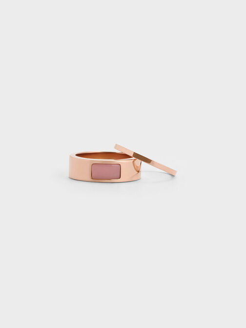 Briar Square Two-Ring Set, Rose Gold, hi-res