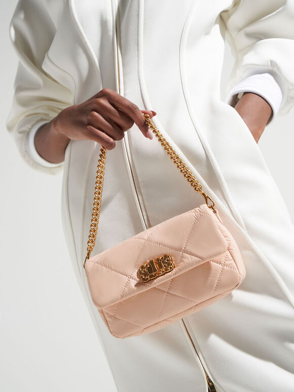 Paffuto Padded Crossbody Bag, Light Pink, hi-res