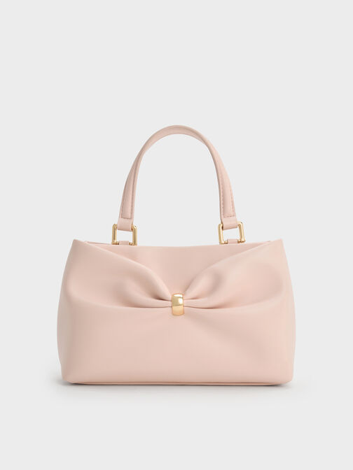 Halsey Ruched Top Handle Bag, Soft Pink, hi-res