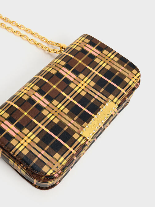 Printed Leather Chain Strap Bag, Multi, hi-res