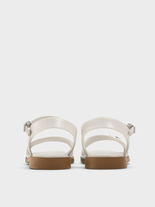 Girls' Erinna Metallic-Accent Sandals, Chalk, hi-res