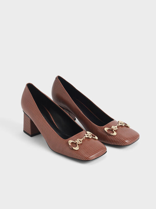 Elery Snake-Print Metallic-Accent Pumps, Animal Print Brown, hi-res