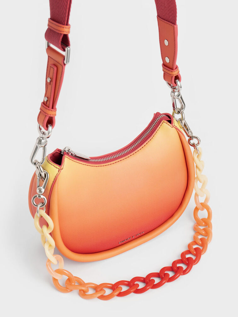 Lana Curved Shoulder Bag, Sunset, hi-res
