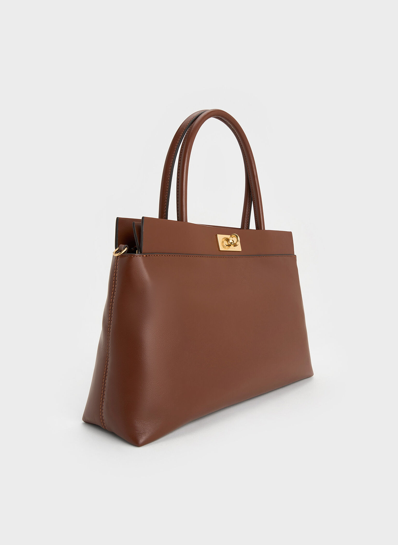 Lennie Top Handle Satchel Bag, Dark Brown, hi-res