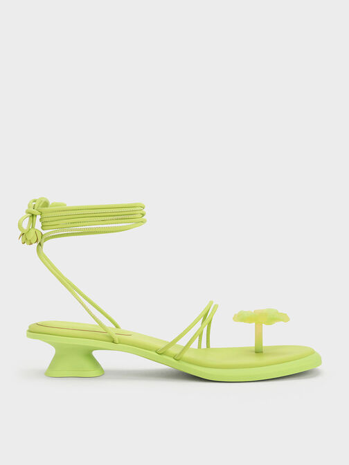 Butterfly Tie-Around Sandals, Lime, hi-res