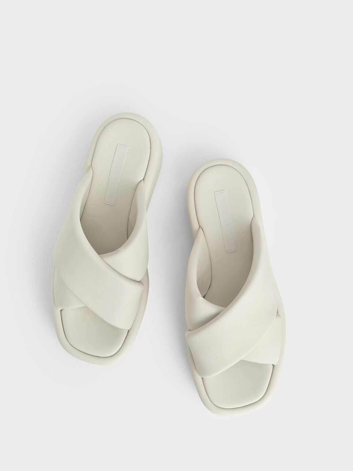 Crossover Platform Sandals, Chalk, hi-res