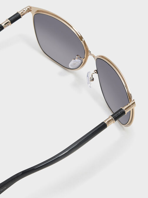 Oversized Square Sunglasses, Black, hi-res