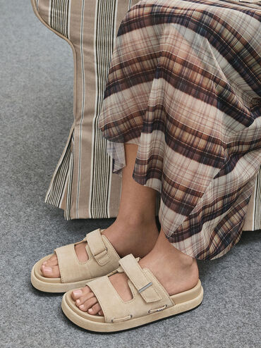 Sandalias de gamuza Kori, Beige, hi-res
