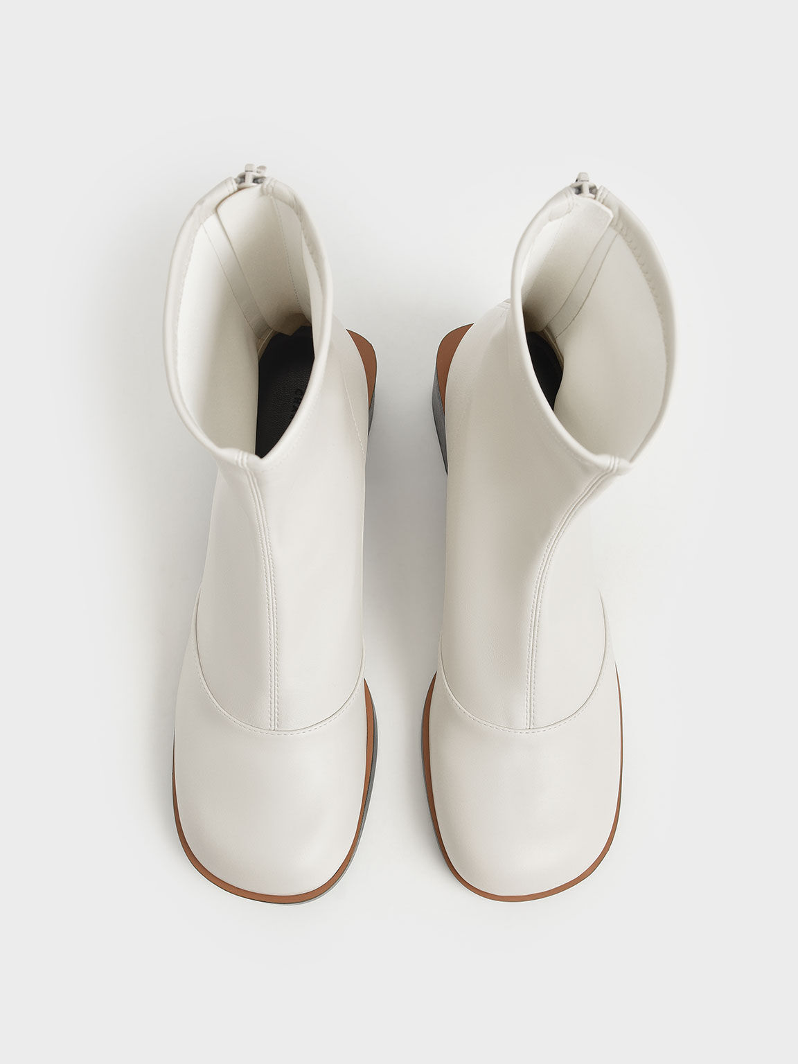 Stitch Trim Ankle Boots, Chalk, hi-res