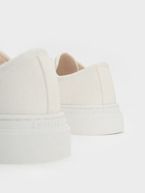 Kay Canvas Low-Top Sneakers, White, hi-res