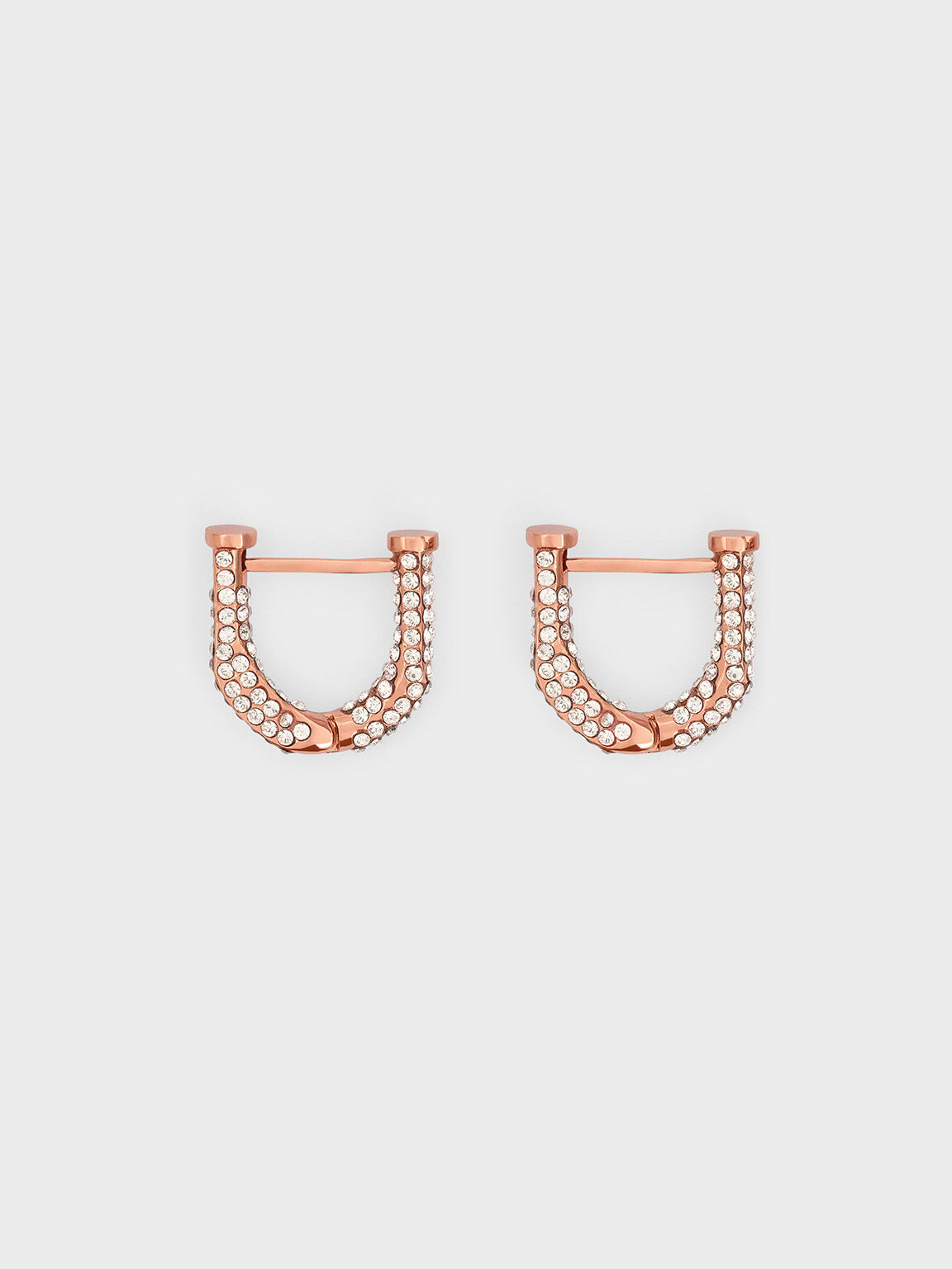 Crystal sales huggie earrings