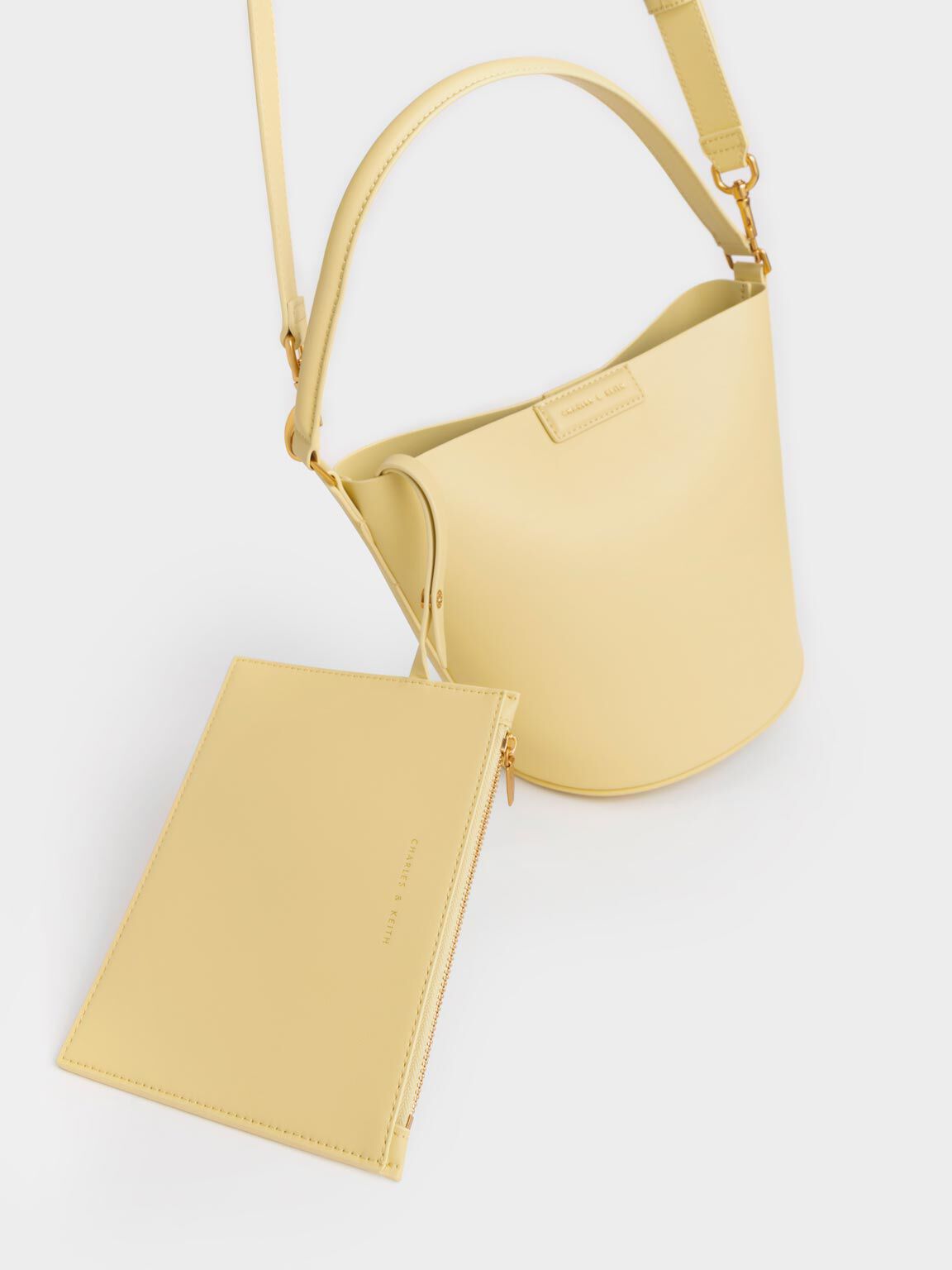 Flora Cylindrical Bucket Bag, Yellow, hi-res