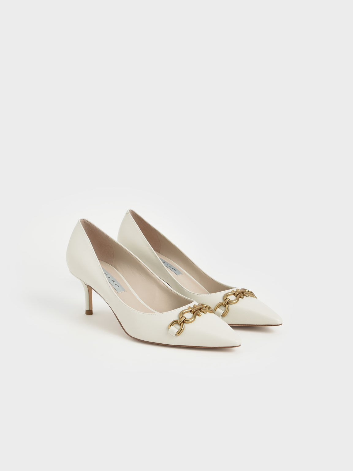 Chain Link Pointed Toe Pumps, Chalk, hi-res