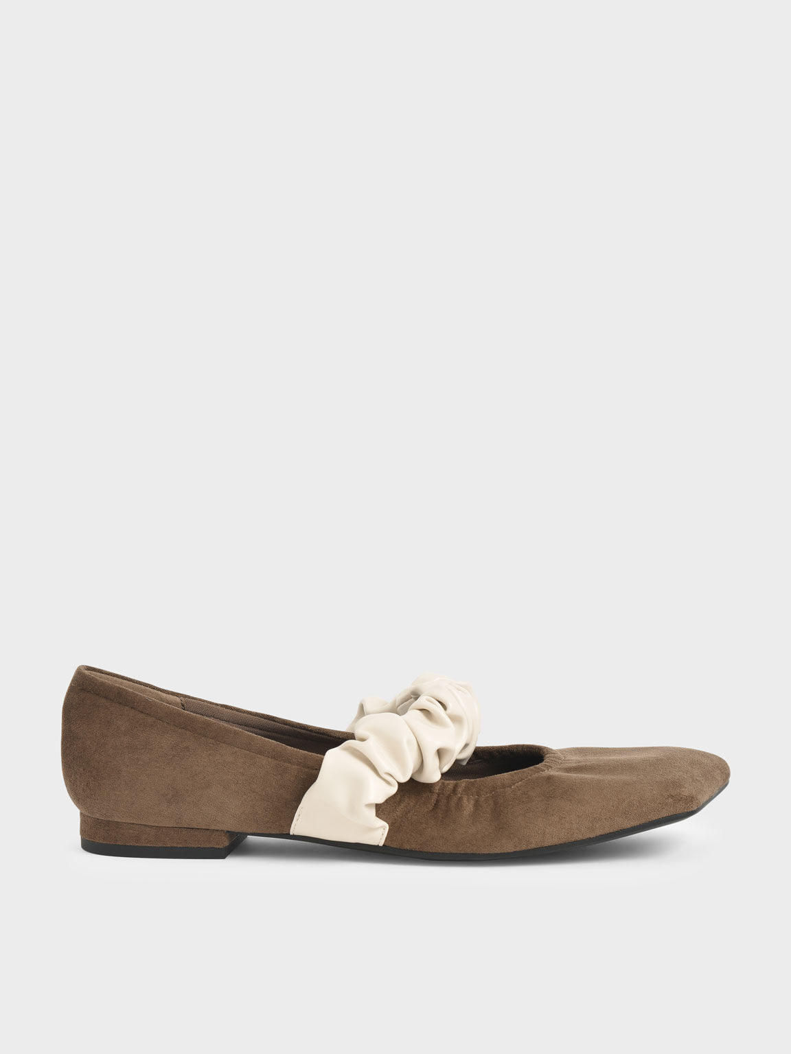 Ruffle Strap Mary Janes, Olive, hi-res