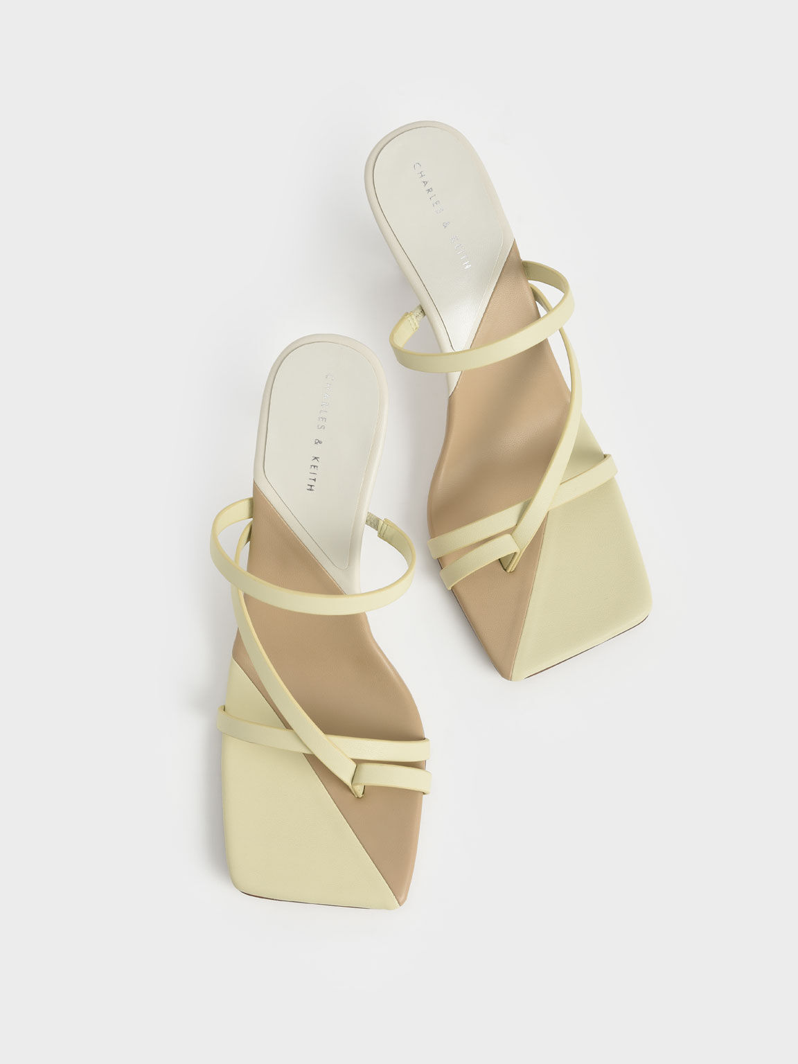 Strappy Toe Ring Sandals, Yellow, hi-res