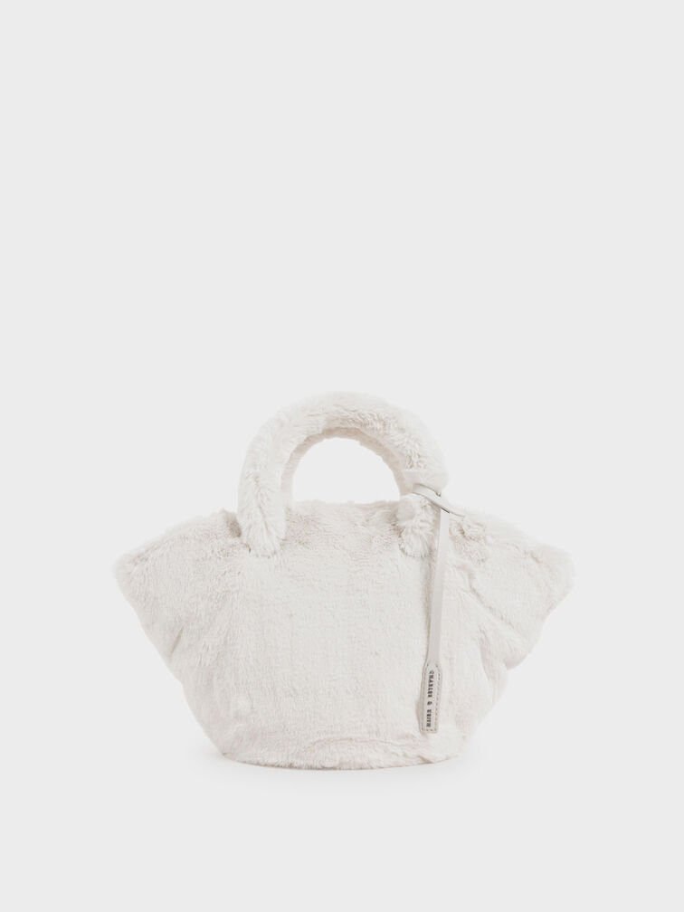 Textured Trapeze Bag, Cream, hi-res