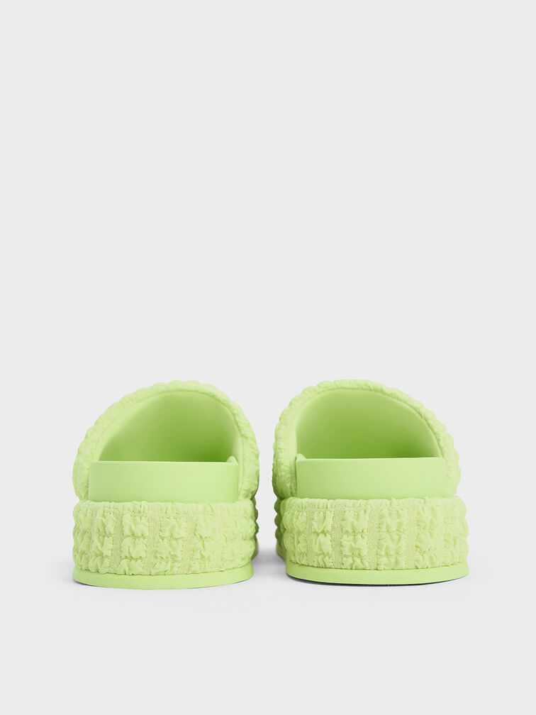 Loren Textured Platform Sandals, Light Green, hi-res
