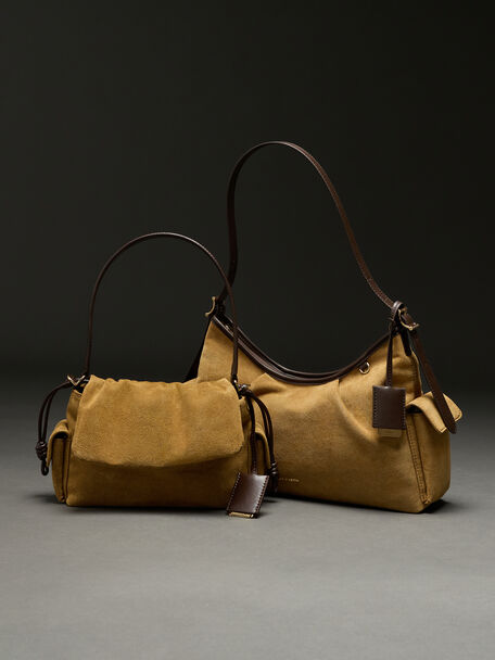 Khai Ruched Top Handle Bag, Sahara Sand, hi-res