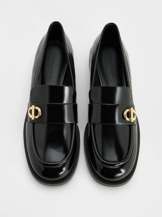 Marley Metallic-Accent Loafers, Black Box, hi-res