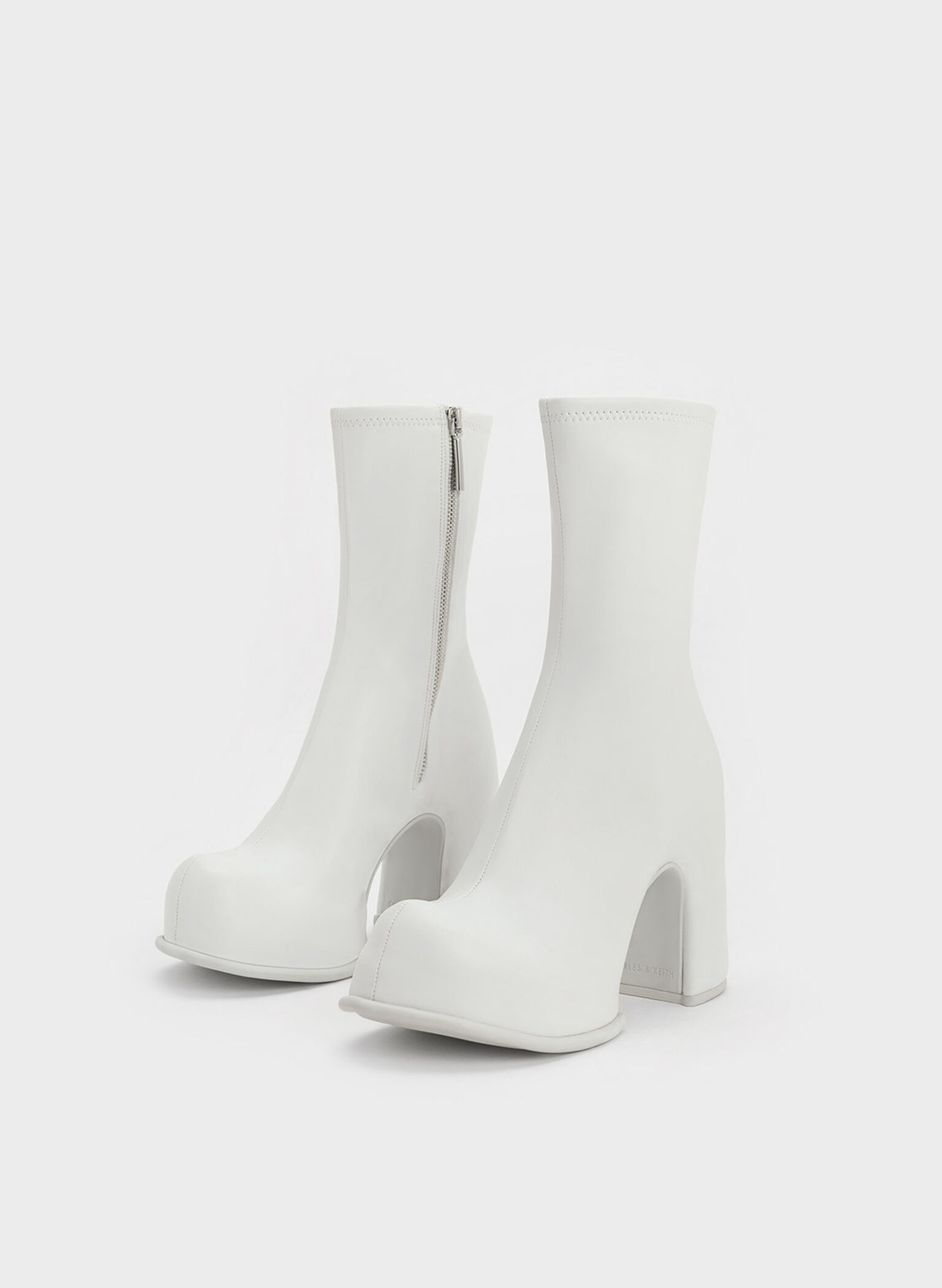 Pixie Platform Ankle Boots, White, hi-res