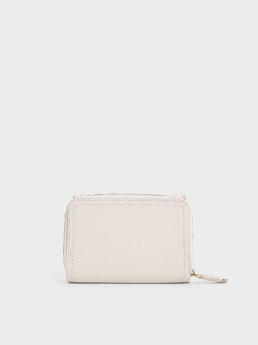 Cartera tipo sobre con pespunte, Crema, hi-res