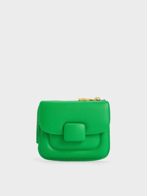 Koa 皮繩拉鍊錢包, 綠色, hi-res