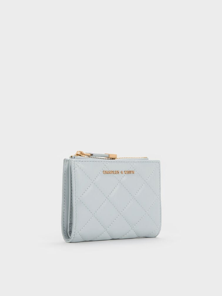 Alva Quilted Top-Zip Small Wallet, Sea Salt Blue, hi-res