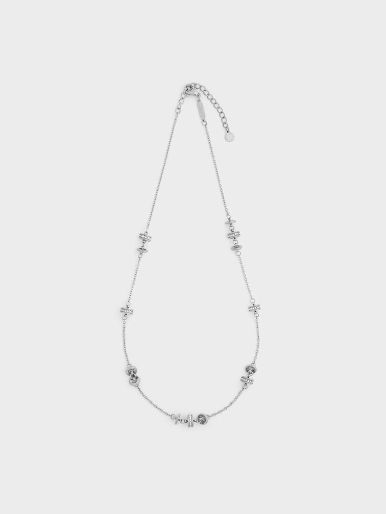 Hermione Crystal Choker Necklace, Silver, hi-res