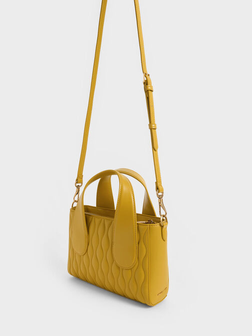 Iva Textured Tote Bag, Mustard, hi-res