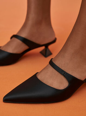 Vada Asymmetric Sculptural Heel Pumps, Black, hi-res