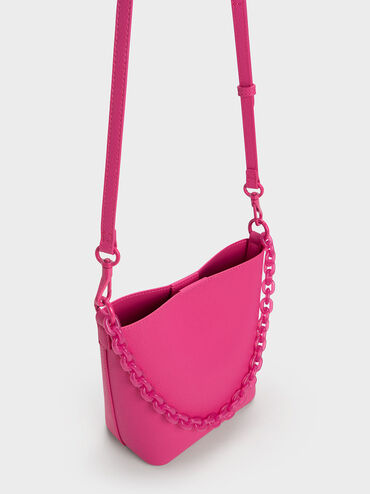 Alcott Scarf Bucket Bag, Fuchsia, hi-res