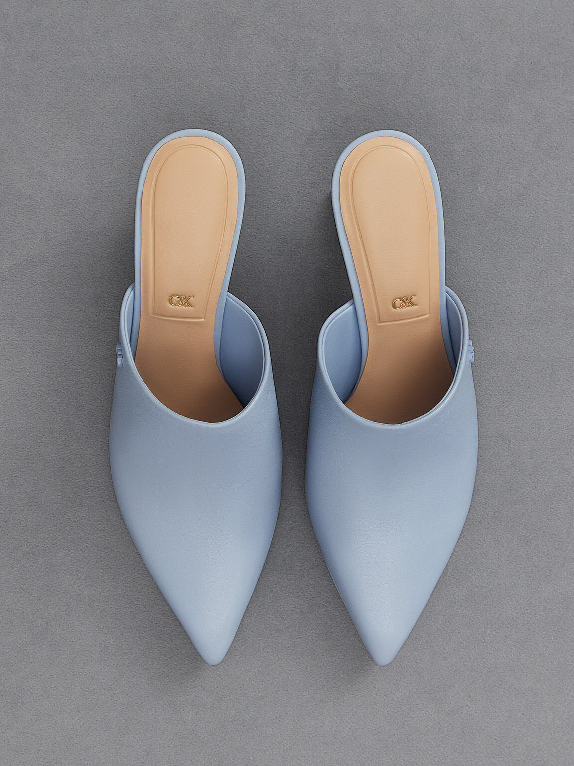 Blue clearance leather mules