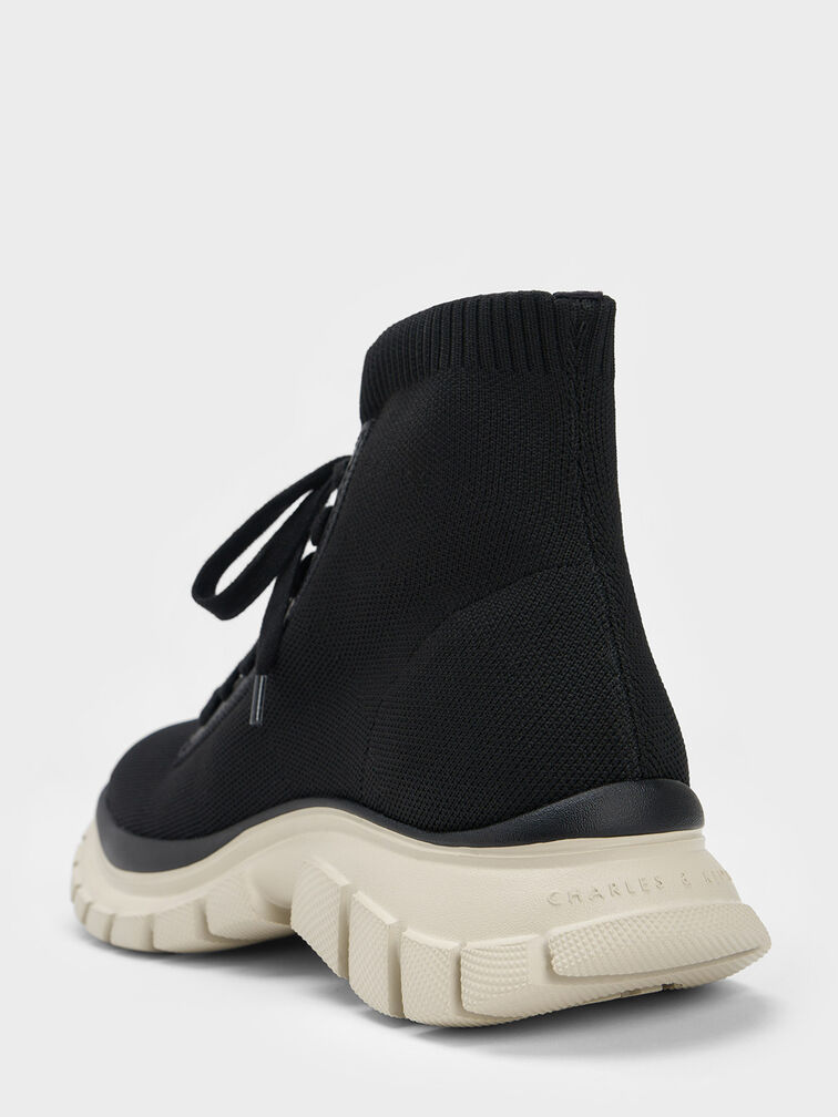 Zapatillas deportivas altas tejidas, Negro, hi-res