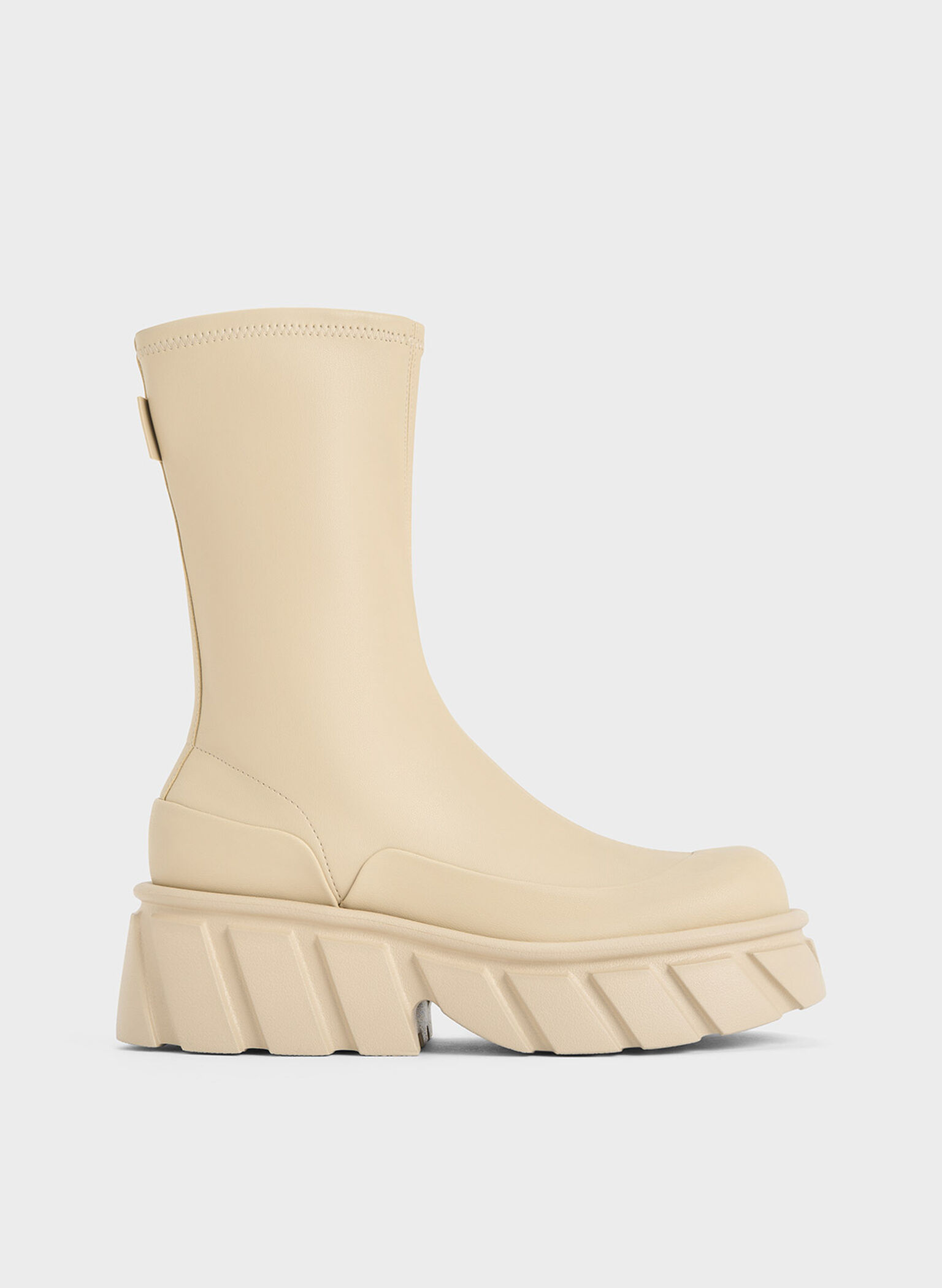Botas Aberdeen de plataforma con cremallera lateral, Blanco tiza, hi-res