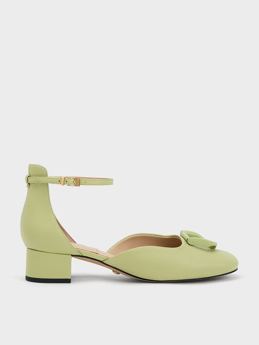 Gabine Leather D'Orsay Pumps, Green, hi-res