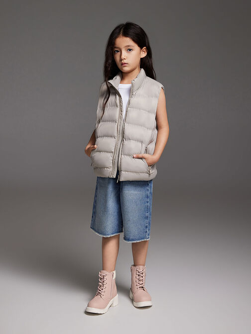 Girls' Side-Zip Ankle Boots, Blush, hi-res