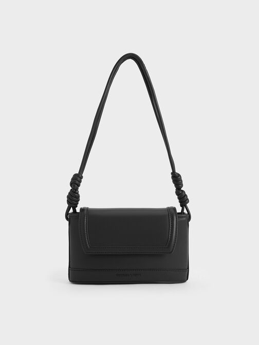 Bolso Sabine con correa anudada, negro azabache, hi-res